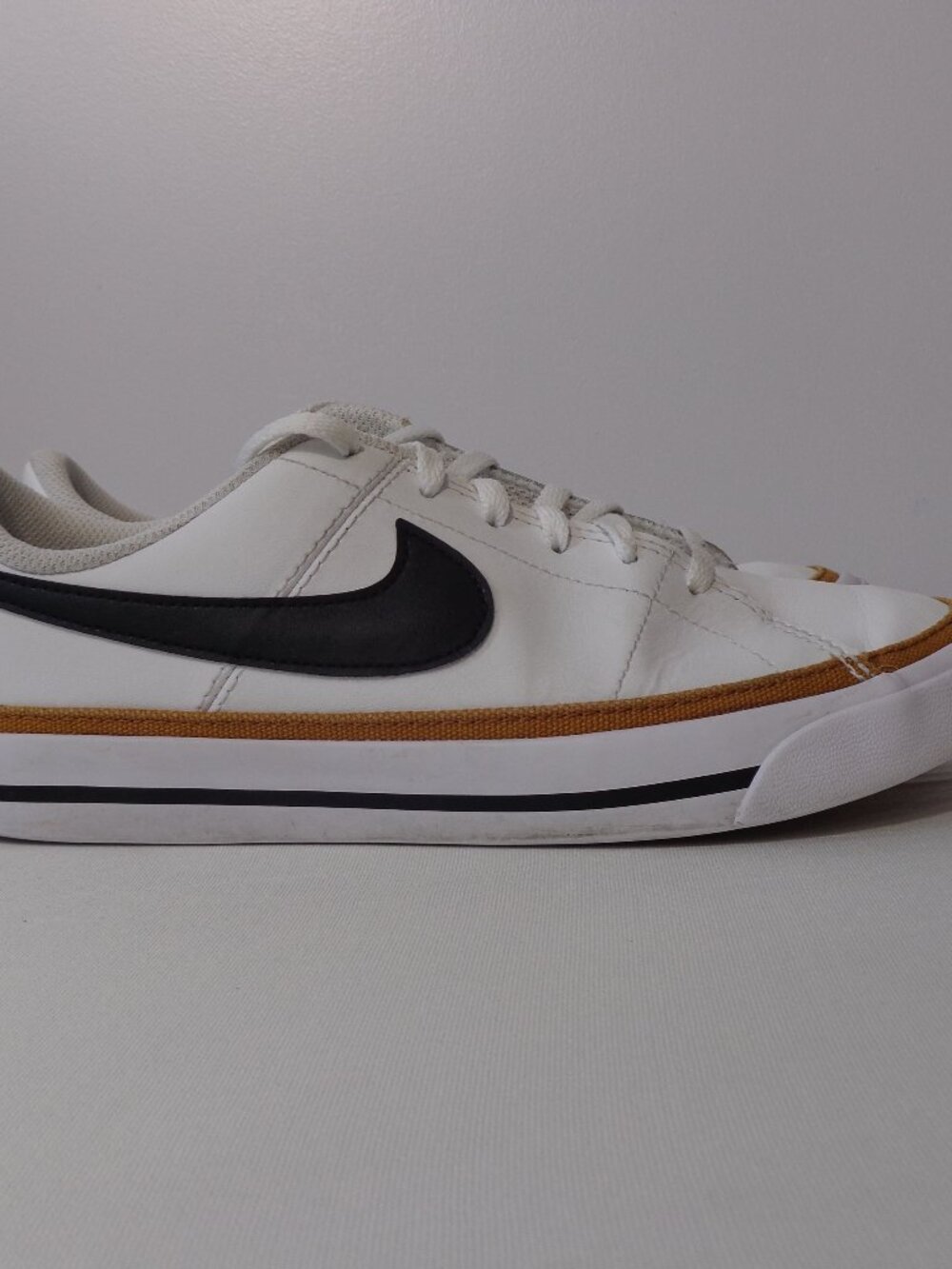 Nike Court Legacy (GS) Kids 5Y White/Black/Desert Ochre Leather Low DA5380-102